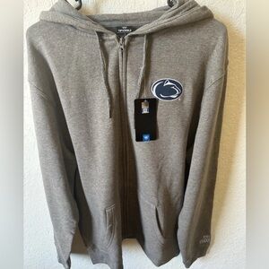 Men’s Large Penn State Nittany Lions Gray Full Zip Hoodie Sweatshirt NWT